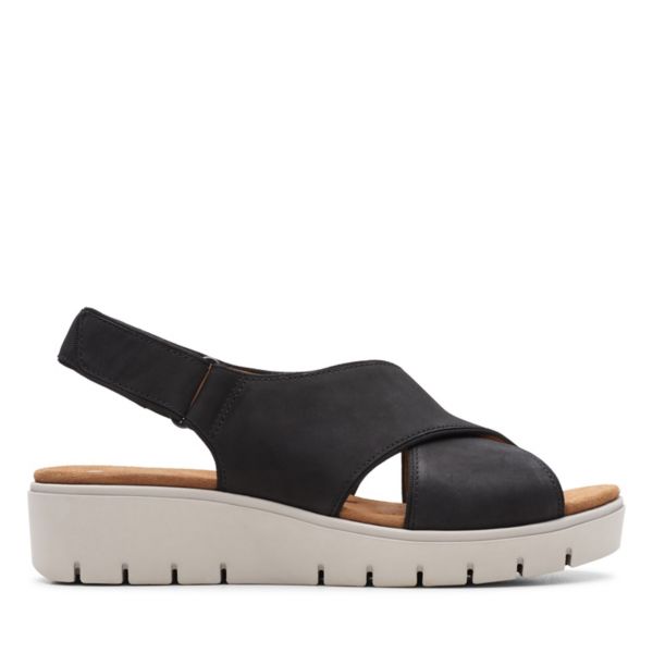 Clarks Womens Un Karely Sun Sandals Black | CA-7625893